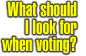 What should I look for when voting?