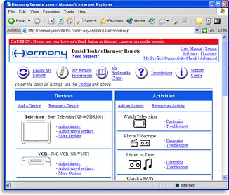 The site's home screen.
